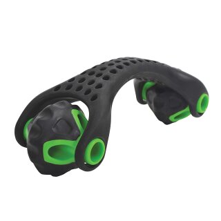 Fitness Massage Roller I Selbstmassage Roller I Körpermassageroller I Faszienroller I schwarz-grün I 2 Noppen-Rollen Ø 55 mm gegen Verspannungen
