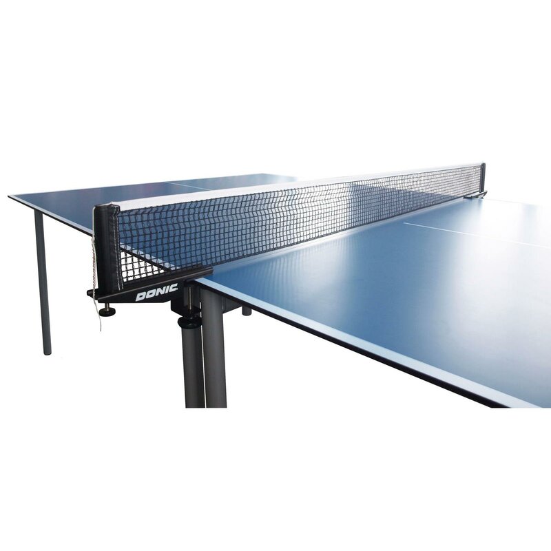 Donic-Schildkröt Tischtennisnetz Rallye, Wettkampf-Netzgarnitur gemäß ITTF, verstellbares Baumwollnetz, stabile Tischbefestigung, max. Plattenstärke 5,0 cm