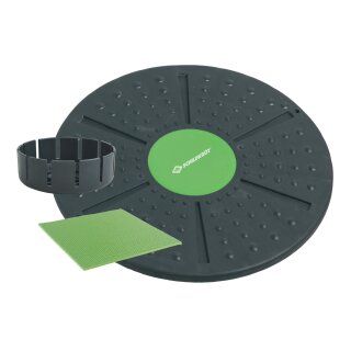 Schildkröt Fitness Balance-Board, Anthrazit-Grün, inklusive Extra-Aufsatz mit stärkerer Wölbung, Anti-Rutsch Pad