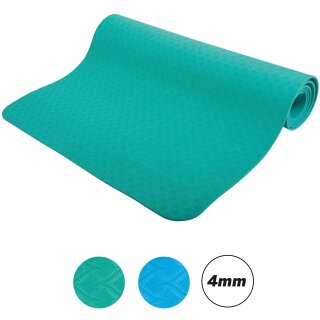 Schildkröt Fitness Yogamatte, 4mm, PVC-freie, einfarbige Yogamatte, hochwertig strukturierte Oberfläche, sehr rutschfest, 183 x 61 x 0,4 cm, in Tragetasche