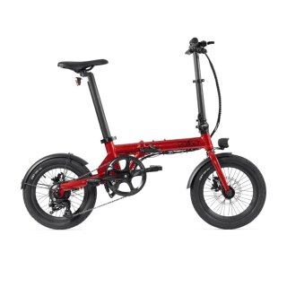 EOVOLT City 4 Speed E-Faltrad 16 Zoll mit 5 Unterstützungsstufen 250W 4 Gänge (Red-Bordeaux)