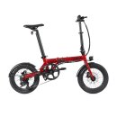 EOVOLT City 4 Speed E-Faltrad 16 Zoll mit 5 Unterstützungsstufen 250W 4 Gänge (Red-Bordeaux)